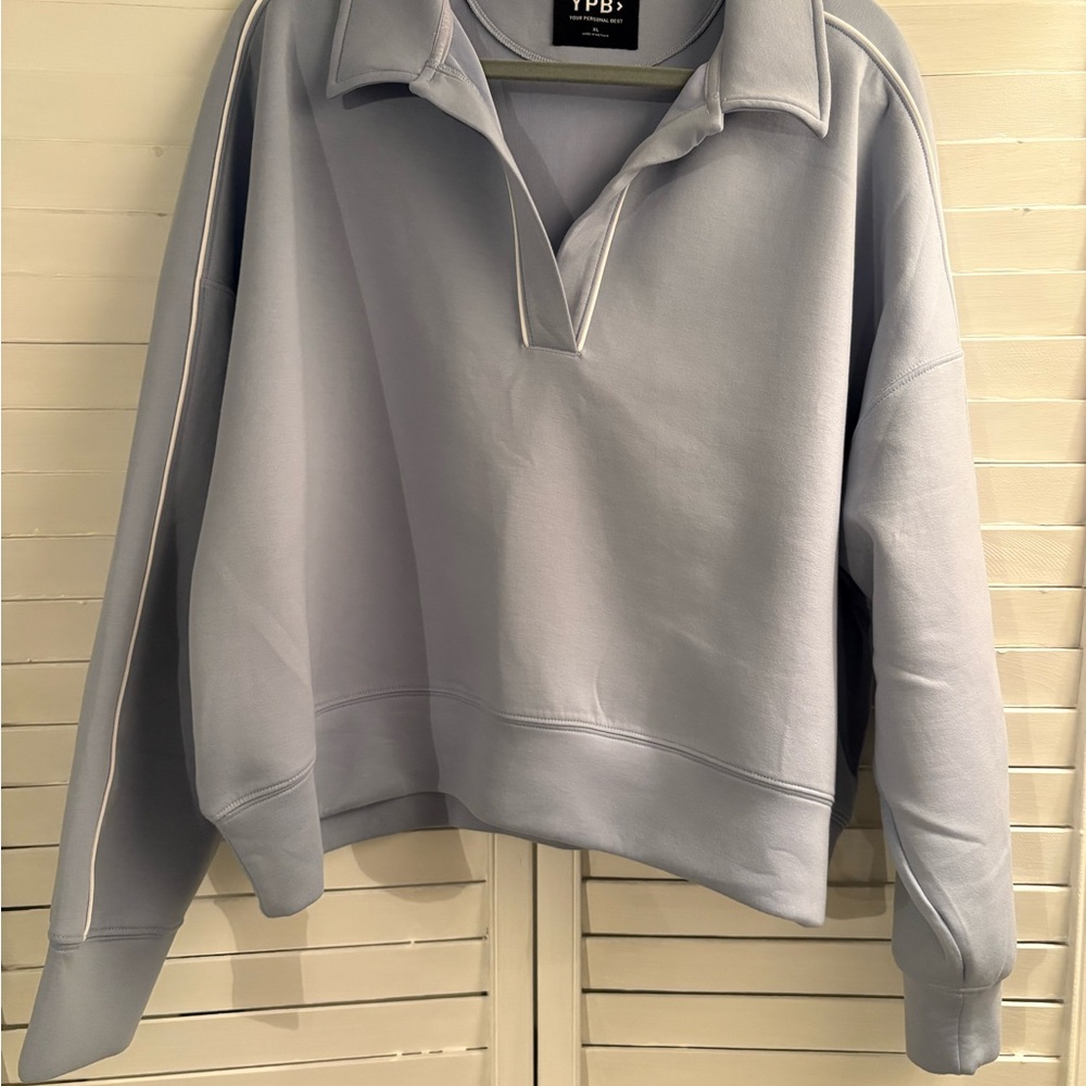 Abercrombie & Fitch YPB Light Blue Pullover Collar Sweatshirt